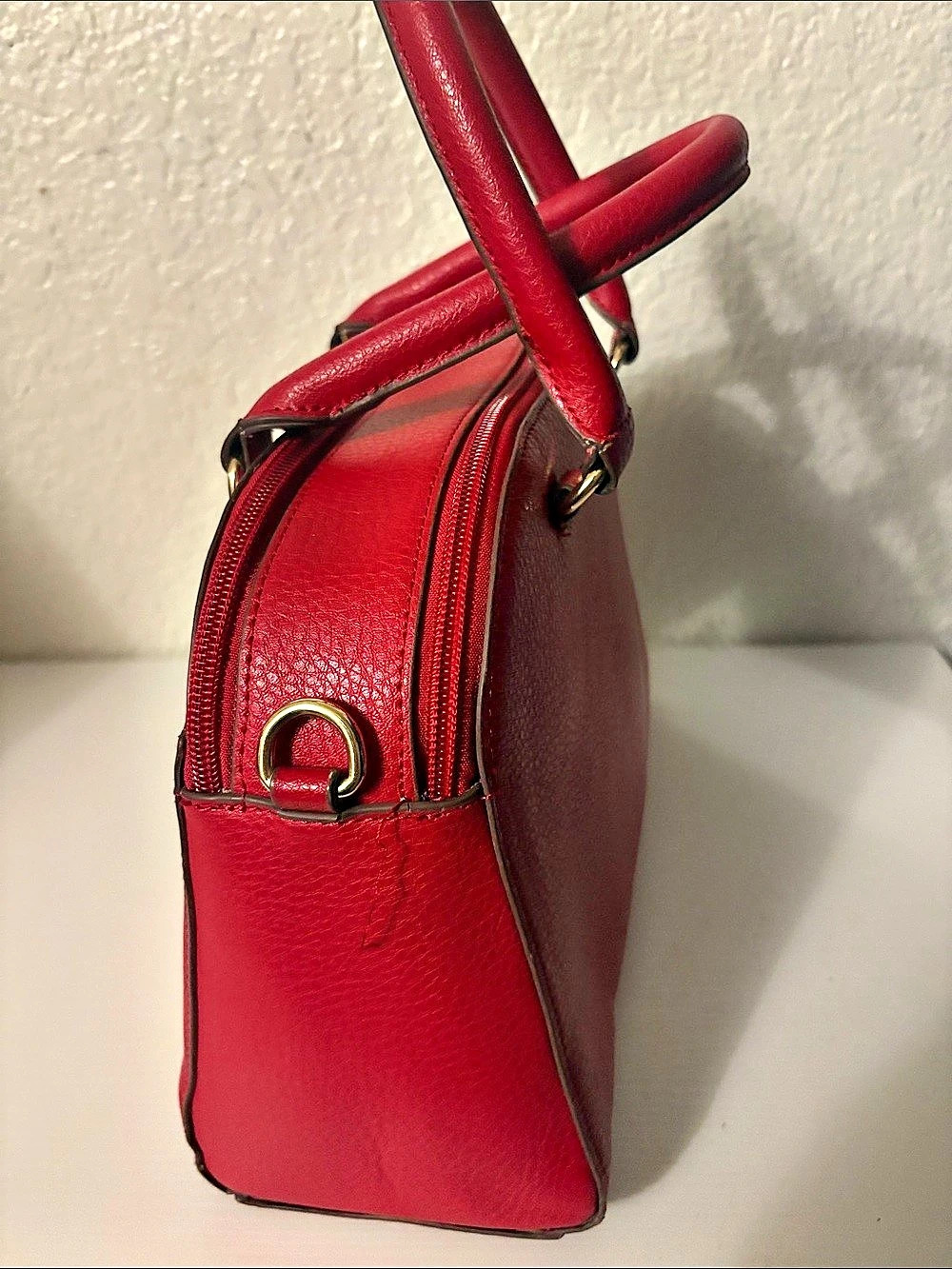Anne Klein New Recruits Dome Satchel Bag Red - Picture 3 of 7